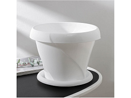 Кашпо цветочное 5,4л Флориана С387 белое с поддоном