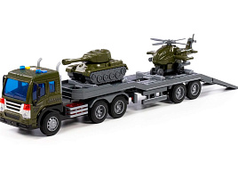 Инерционная Машина 77056 Трейлер + танк свт, звук