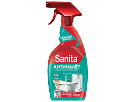 Средство для ванн Санита 500мл и душевых кабин, раковин курок чистящее от известкового налета и ржавчины