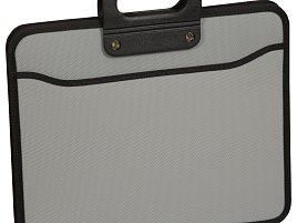 Портфель пласт. OfficeSpace 269209 3 отделения А4+, 390*315*120мм, на молнии, серый