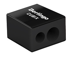 Точилка Berlingo 15033 пластиковая "Cubix" 2 отверстия, контейнер, ассорти