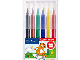 Фломастеры 6цв. Berlingo WP00606 "Жил-был кот" блистер, европодвес