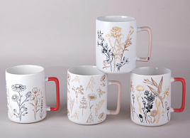 Кружка 410мл 8076 Цветы микс