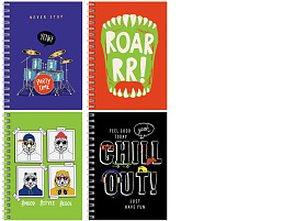 Записная книжка 80л. BG ЗКТ6гр80_лг 12115 А6 на гребне "Party time", глянцевая ламинация, твердая обложка