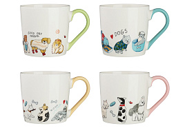 Кружка 390мл 806-179 Четыре лапы микс