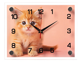 Часы настенные "21 Век" 25,5*20 2026-046 Рыжий котенок