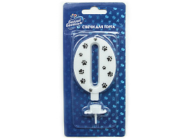 Свеча-цифра "0" Лапки 132500 8см