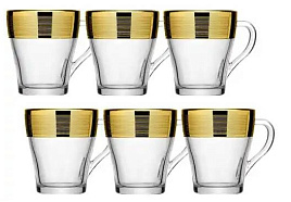 Набор кружек 6шт стекло 1649-6/88/9810 Лофт 250мл