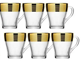 Набор кружек 6шт стекло 1649-6/88/9810 Лофт 250мл