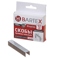 Скоба 12мм 1000шт Bartex прямоуг.