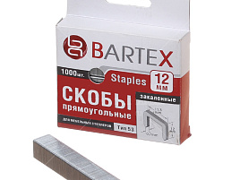 Скоба 12мм 1000шт Bartex прямоуг. 7750