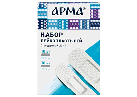 Пластырь медицинский Арма №20 Стандарт Лайтбактерицидный на нетканной основе