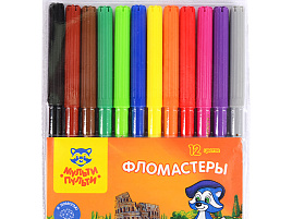 Фломастеры 12цв. Енот в Италии WP_10726 смываемые, блистер