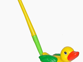 Каталка 7925 Утенок с ручкой