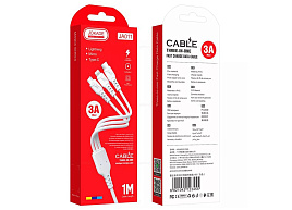 Кабель для телефона IP,Type-C, Micro USB JA011 3в1