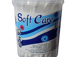 Ватные палочки Soft Care 100шт банка 3138