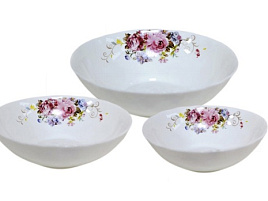 Набор салатников керамика 3пр 3PCS HKW A9-19010-1/6393 Анабель