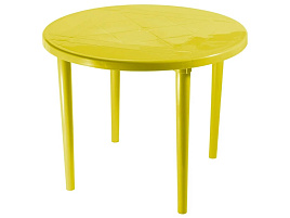 Стол пластик круглый (900*900*710мм) желтый 5208