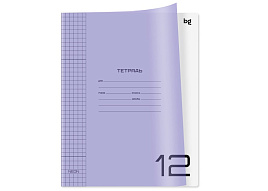 Тетрадь 12л. клетка  Т5ск12_пл 12464 "UniTone. Neon", пластиковая обложка, неон сиреневый