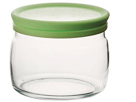 Банка для сыпучих стекло 420мл Cesni с зел.кр. б/уп 43002 7514