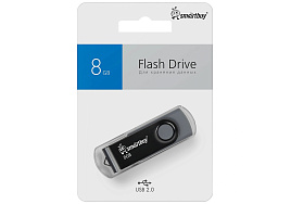 Флеш-драйв Smart Buy 8Gb SB008GB2TWK Twist черный/серый 4130
