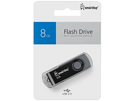 Флеш-драйв Smart Buy 8Gb SB008GB2TWK Twist черный/серый 4130
