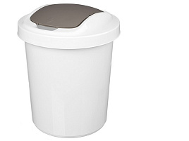 Контейнер для мусора 16л круглый светло-серый 221301921/9819