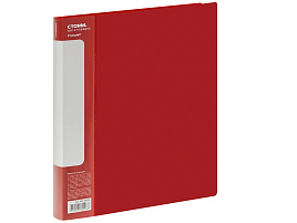 Папка 2 кольца СТАММ ММ-30596 "Стандарт" А4, 40мм, 700мкм, пластик, красная