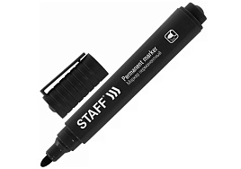 Маркер STAFF 152174 "Basic Budget PM-125", ЧЕРНЫЙ, круглый наконечник 3 мм