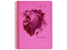 Скетчбук BG СА540гр_59315 40л., А5 "Neon. Pink", на гребне, маркерная бумага 120г/м2
