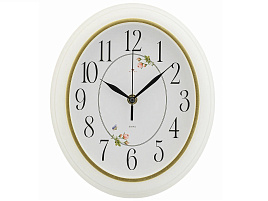 Часы настенные "21 Век" 22,5*26,5 2623-013 Легкость белый с золотом овал