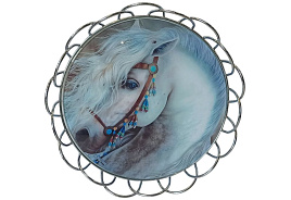 СГ Поднос стеклянный круглый 126-07581 Символ года 2026 32,8см