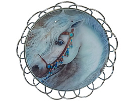 *СГ Поднос стеклянный круглый 126-07581 32,8см