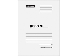Скоросшиватель карт. OfficeSpace 158528 "Дело", картон мелованный, 380г/м2, белый, пробитый, до 200л.