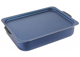 Противень для запекания алюминий 23*30см 633025 Хозяюшка с крышкой 3813