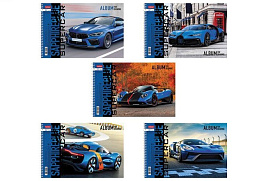Альбом для рисования 32л. на спирали Hatber 32А4Всп "BLUEsupercar" (5 видов), обложка картон