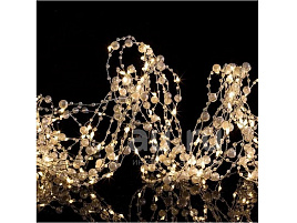 Электрогирлянда штора 300л проволока жемчуг желтая 3*3м