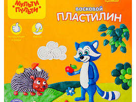 Пластилин 10цв. Енот в лесу ВП_11057 восковой, со стеком