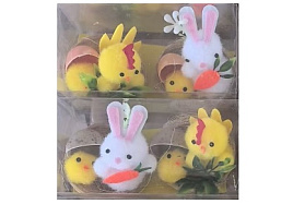 Сувенир Пасхальный Курица с цыпленком пушистые в гнезде ч55112_1