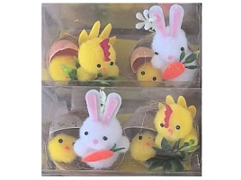 Сувенир Пасхальный Курица с цыпленком пушистые в гнезде ч55112_1