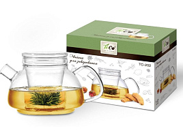 Чайник заварочный стекло 1000мл TC-202/5446
