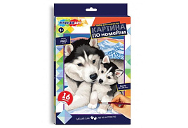 Картина для раскрашивания CANV28X20-126694 Хаски, по номерам