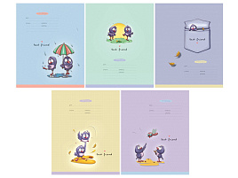 Тетрадь 12л. линия  Т5ск12_вл 12788 "Эксклюзив. Путешествие птенцов", выб. лак