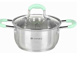 Кастрюля нержавейка 1,7л SD-23-16-2/8444 Daniks Гринери индукция