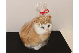 Сувенир Кошка мех №60 15*13см музыкальная