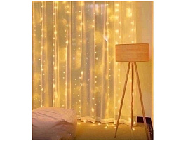 Электрогирлянда штора 320л светодиод желтая 2*3м