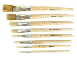 Кисть Щетина плоская №22 живописная д/работы с маслом,акрилом,темперой,клеем