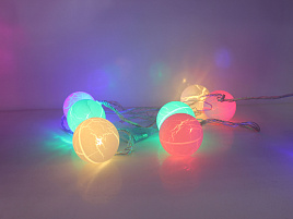 Электрогирлянда шар 10л 5м белый колор