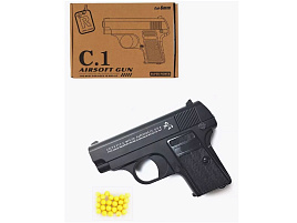 Пистолет металл 1B00260 съемный магазин