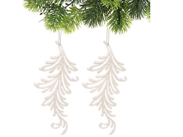 Подвеска пластик Воздушное перо белое набор 2шт 916-1187